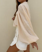Cotton Linen Lantern Sleeve ing Shirt