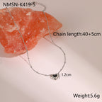 Steel Color Black Onyx Necklace