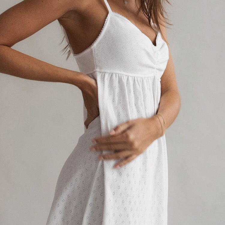 Jacquard V-Neck Cami Mini Dress