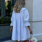Blue Plaid A-Line Dress
