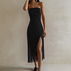 Tassel Strapless Split Dress