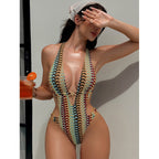 Printed Belly One-piece Swimwear