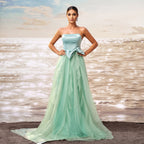 Women's Asymmetric Tulle A-Line Evening Dress