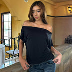 Loose Design Casual Laid Back Top Summer Sexy Backless Lace