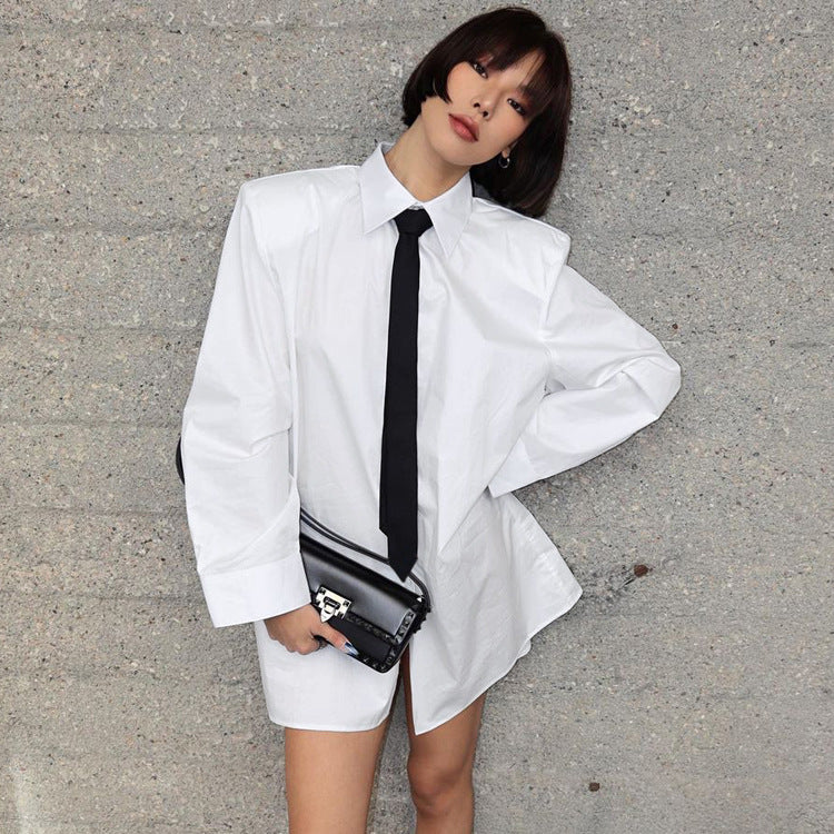 Long Cotton Tie-Front Shirt