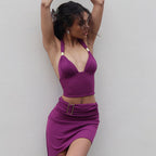 Women's Summer Metal Tube V Coordinated Two-Piece Set
