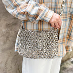 Women's Beaded Woven Crossbody Phone Bag