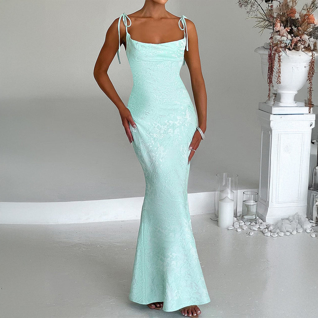 Women's Elegant Evening Dress Hip Spaghetti Straps Dress Women Clothing Summer