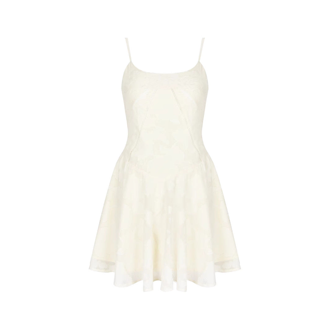 Lace V-Neck Spaghetti-Strap Cocktail Dress