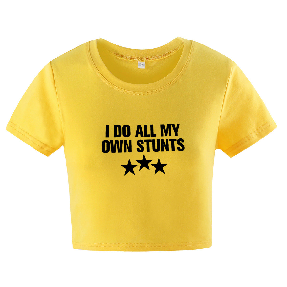 Women’s I Do All My Own Stunts Graphic Crop T Shirt