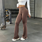 Sports Solid Color Slim Yoga Trousers Pants Women Clothing Spring Summer