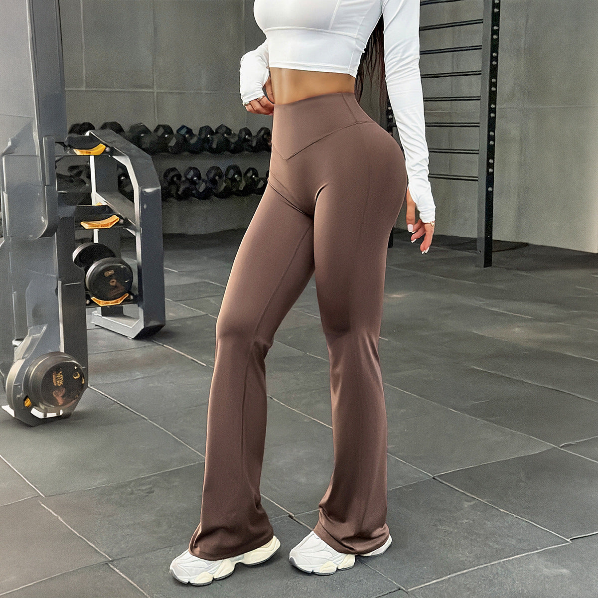 Sports Solid Color Slim Yoga Trousers Pants Women Clothing Spring Summer