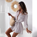 Women's Autumn Casual Printed Single Breasted Long Sleeve Mid Length Shirt