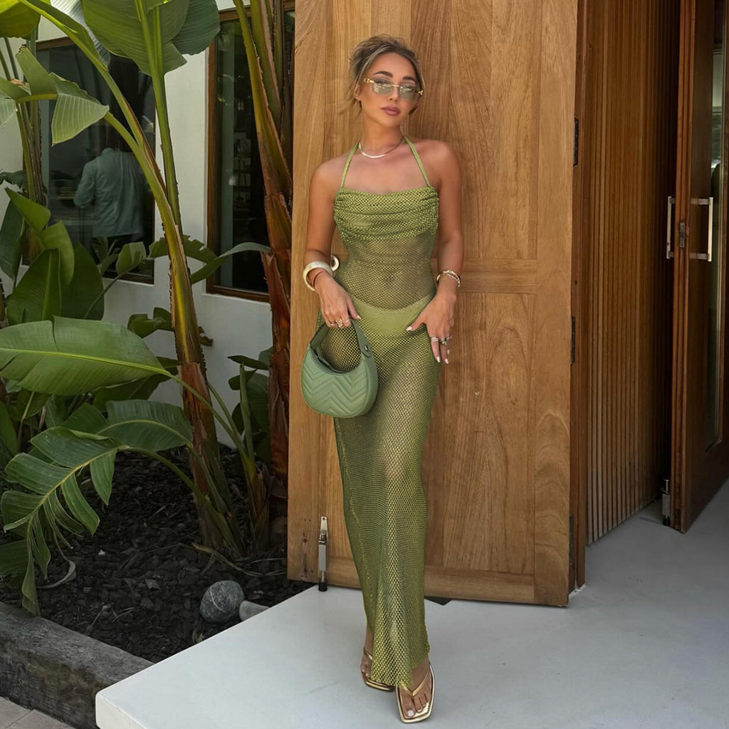 Women's Backless Halter Dress