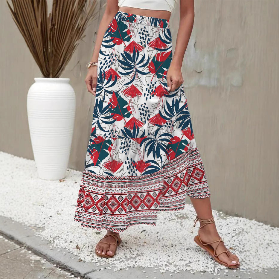 Women's Printed Holiday Skirt
