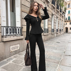 Women Clothing Two Piece Set Autumn Winter off the Shoulder