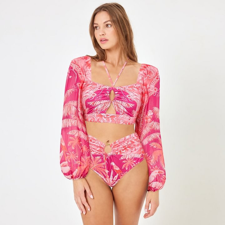 Oblique Shoulder One-piece Swimwear