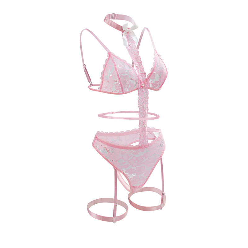 Sexy Lingerie Lady Sexy See through Three Point Uniform Separated Clothes Set