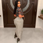 Workwear Zipper Pocket Skirt