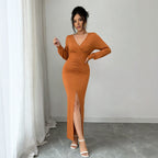 Women's Wrap Long Sleeve Dress