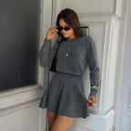 Women's Clothing Autumn Winter College Round Neck Loose Top High Dress