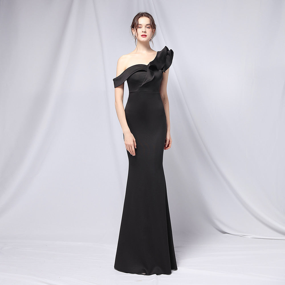 Women's Off-Shoulder Banquet Evening Dress Maxi Party Long Elegant Slim