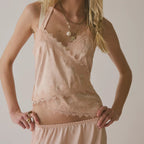 Women Clothing Sexy Lace Edge Halter Side Lace up Lace up