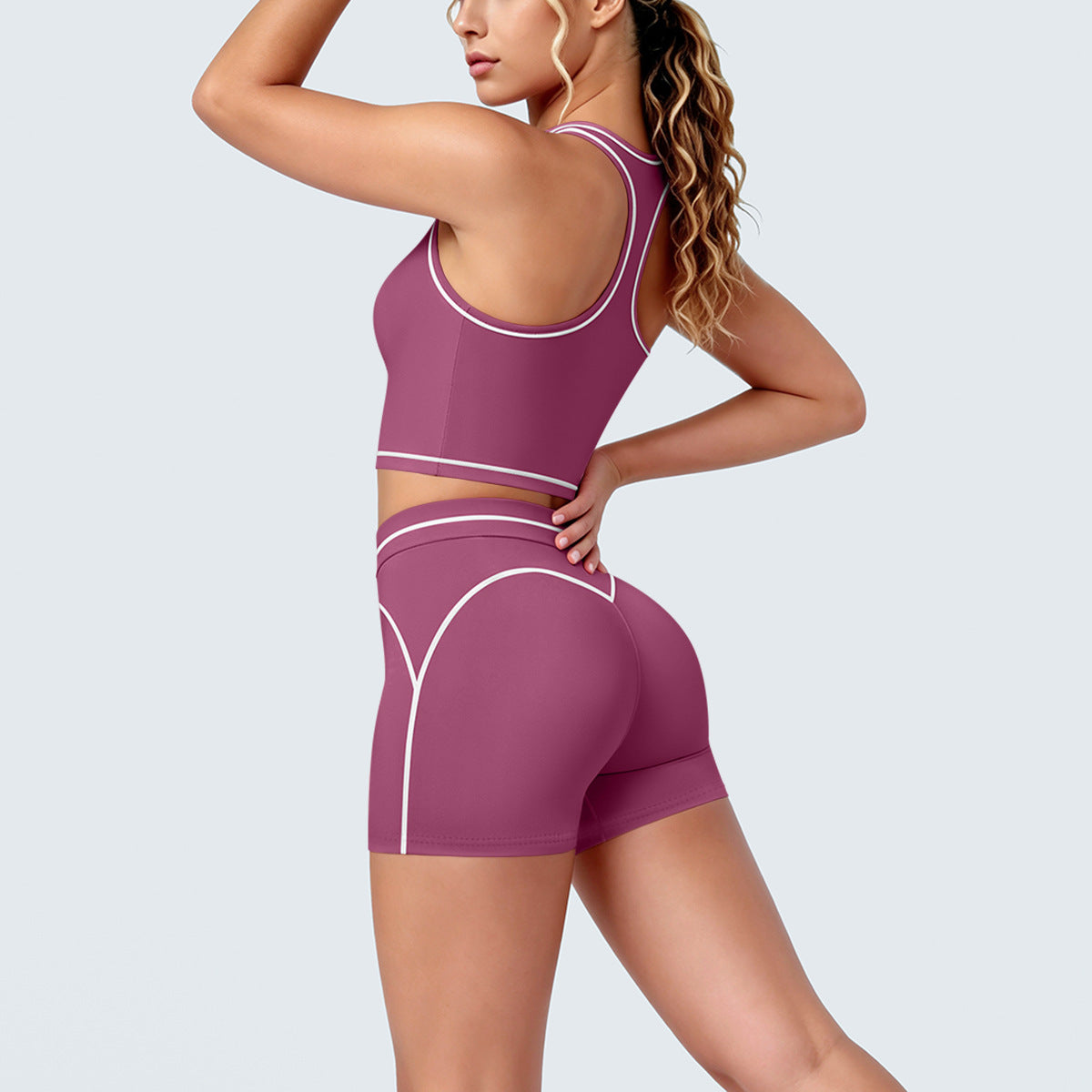 Women's Contrast-Color Yoga & Workout Set