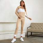 Women's Color-Block Collared Jacket Set