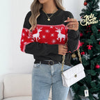 Women's Snowflake Elk Jacquard Sweater