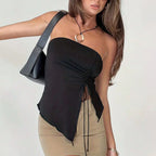 Women’s Asymmetric Ruffle Tube Top