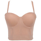 's Backless Tube Top Solid Color Bra Small Sling Detachable