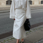 Collared Top & Split Skirt Set