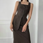 Sleeveless Vest & Skirt Set