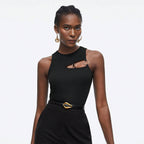 Women's Asymmetric Slim-Fit Cropped T-Shirt