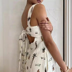 Dress Cothing Printed Sleeveless Office Long Suspender Amplified Craft