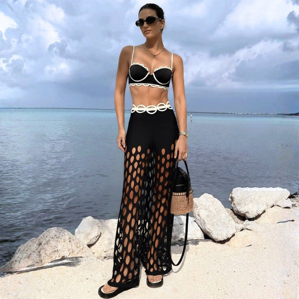 Black Niche One-piece Swimwear