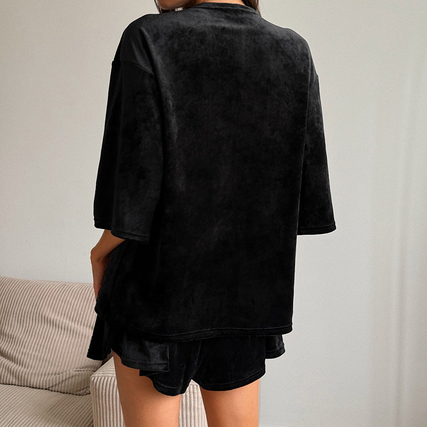 Autumn Black Pajamas Lingerie