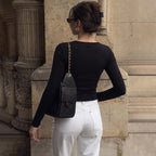 Women's Lace Long-Sleeve Slim-Fit Top