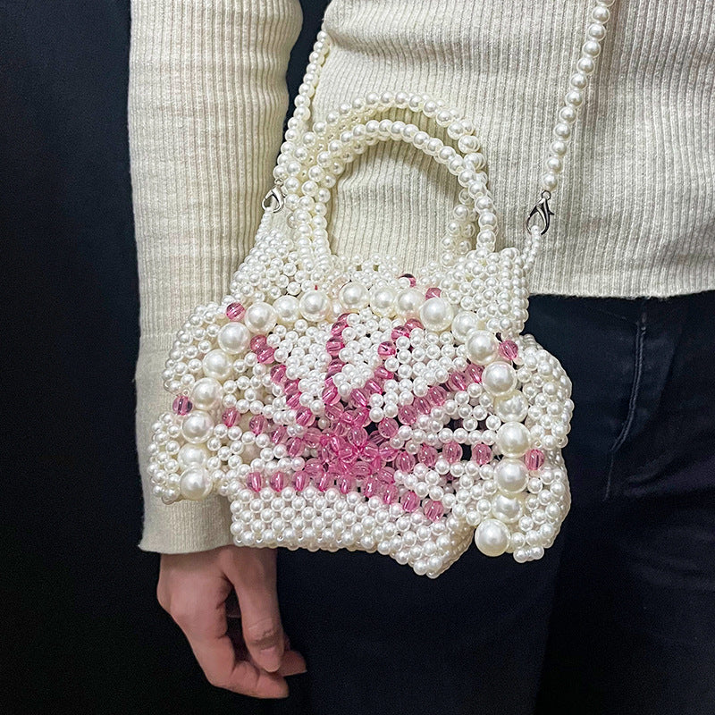 Women's Handmade Beaded Woven Crossbody Bag