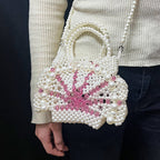Women's Handmade Beaded Woven Crossbody Bag