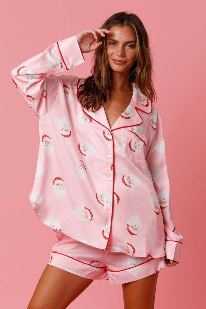 Satin Printed Pajamas Lingerie