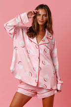 Satin Printed Pajamas Lingerie
