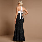 Women's Black Sequin Maxi Dress