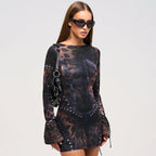 Positioning Printing Slim Fit Long Sleeve Narrow Short