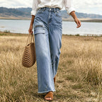 Women's Embroidered Star Wide Leg Jeans