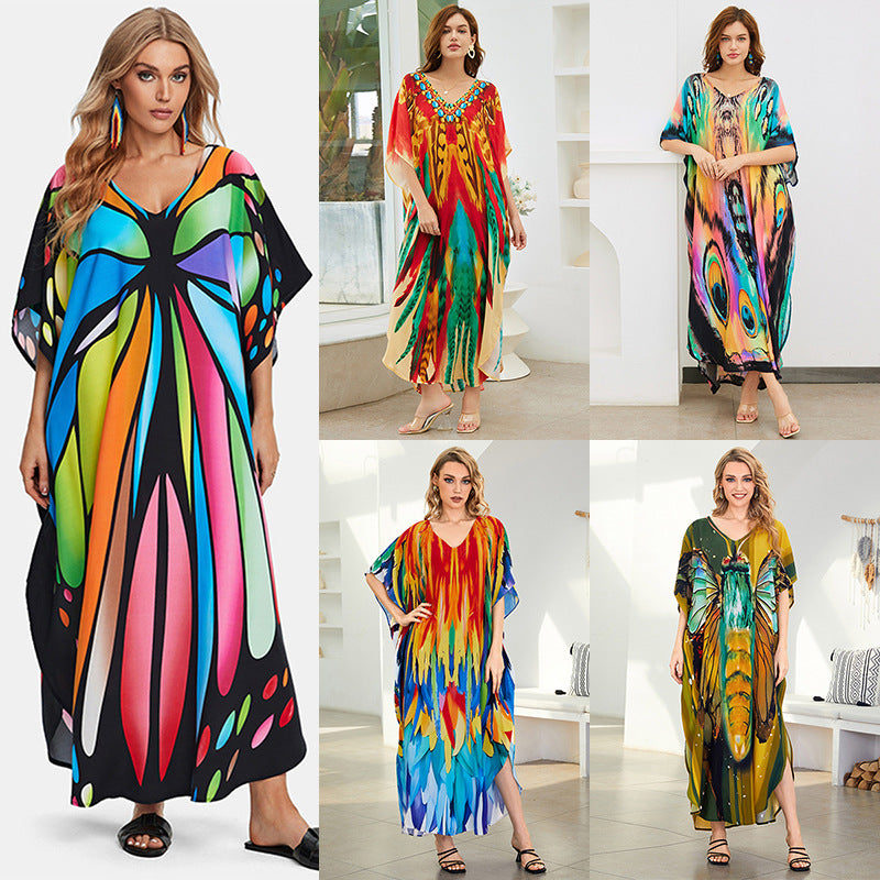 Rayon Printed Cover Up Swimwear