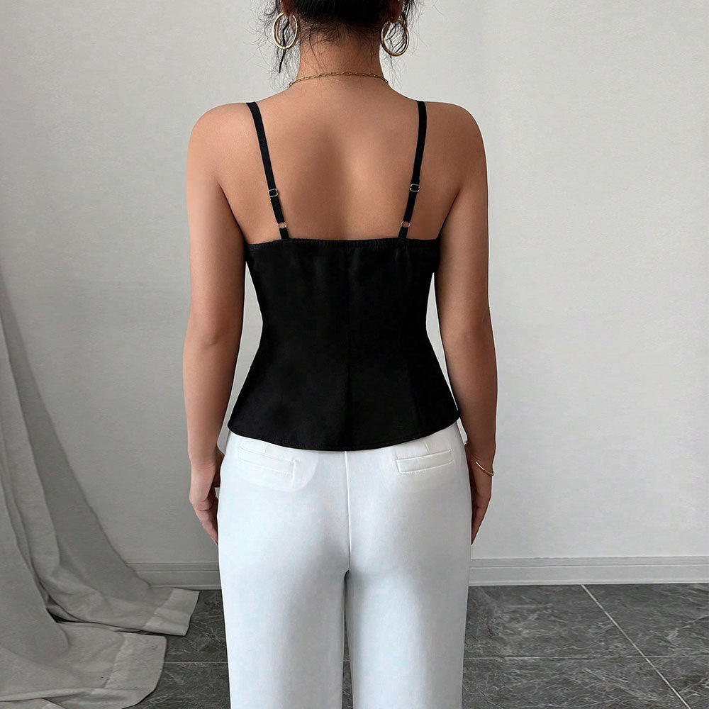 Women's Strappy Cutout Slim-Fit Camisole Top