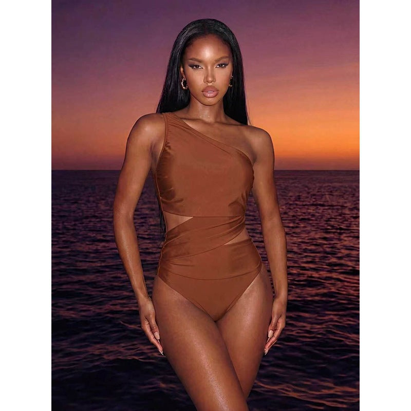 Solid Color One-piece Swimwear