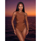 Solid Color One-piece Swimwear